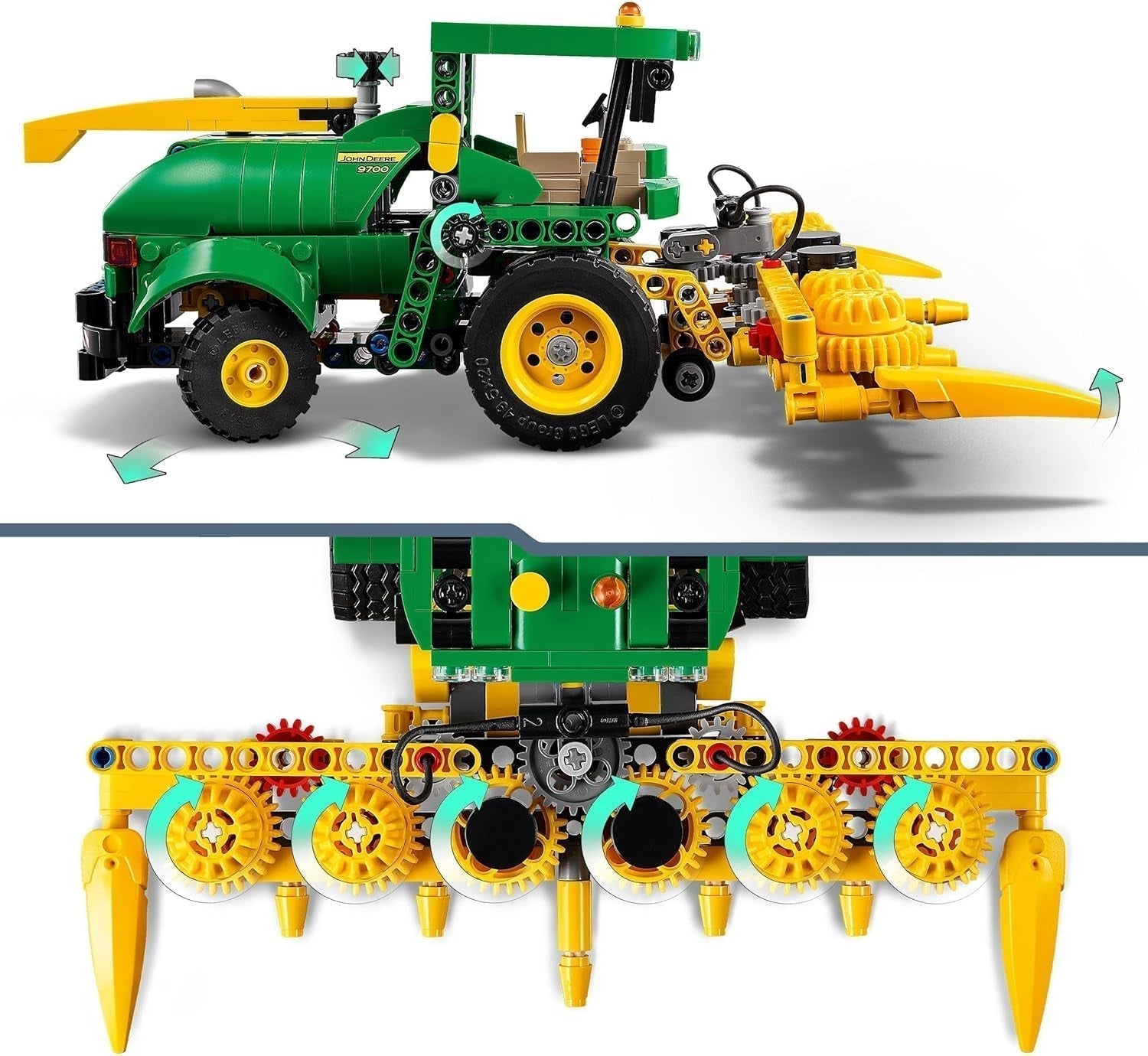 LEGO Technic John Deere 9700 vallskördare Barn leksakstraktor Gårdsset Fordonsmodell med realistiska funktioner Present för pojkar och flickor 9 år gamla 42168 Byggset Besuche den LEGO-Store