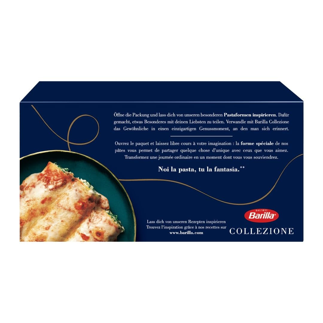 Barilla Collezione Cannelloni högkvalitativ durumvetepasta Always Al Dente Förpackning om 12 (12 x 250 g)
