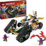 LEGO NINJAGO Ninja Team Combi Caterpillar 4 i 1 set med segelflygplan, racerbil och 2 motorcyklar och 6 minifigurer Present för pojkar och flickor Ninja Toy 71820 Byggset Besuche den LEGO-Store Standardtitel