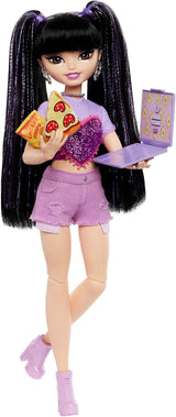 Barbie Dream Besties docka och tillbehör, rörlig Teresa modedocka med brunt hår och hårklämmor, 10 bitar videospelstema, HYC23 Naty Shop Dolls Video och mat