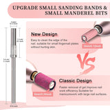 BLESWIN 100 st Små slipband för spikborr, finkornig 240 st med 2 st 3 mm borr, minislipband för polering av naturliga naglar och rengöringsnagelband för prep, rosa