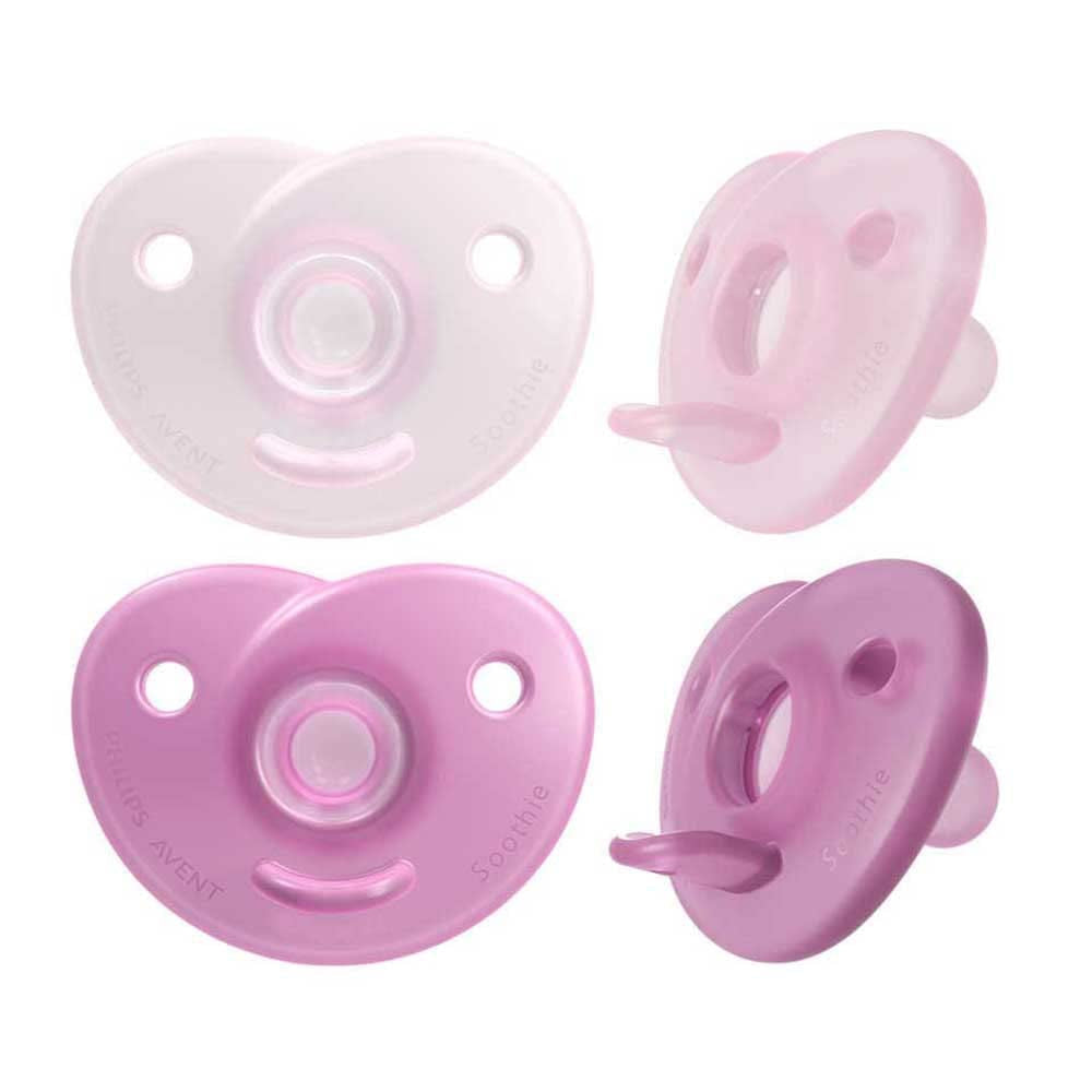Philips AVENT Soothie - BPA-fri napp för bebisar i åldern 0-6 månader, rosa/ljusrosa (modell SCF099/22)