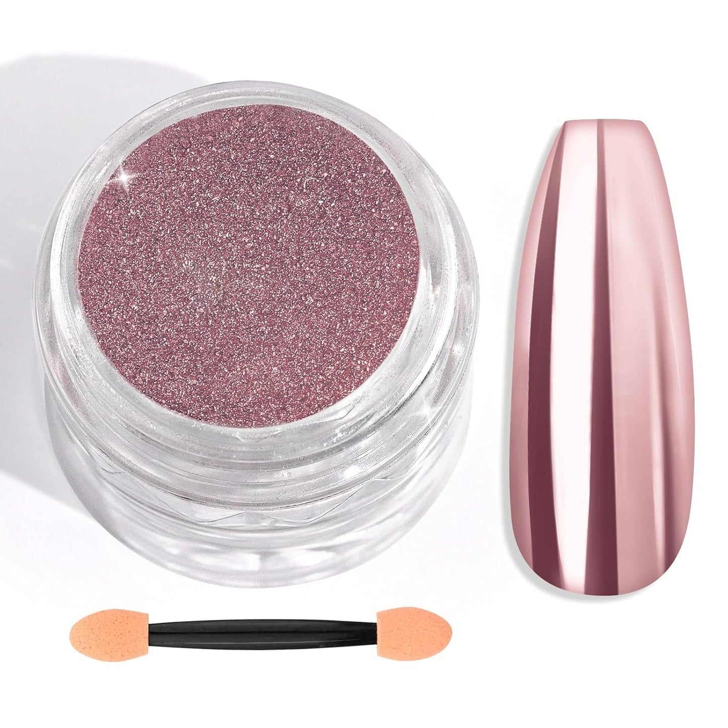 Saviland Chrome Nail Powder Set - Pink Laser Chrome Nail Powder Mirror Effect Laser Nail Art, Nail Glitter Manikyr Dekorativt pulver med svamppinnar, Nail Glitter Powder Nagelsalong