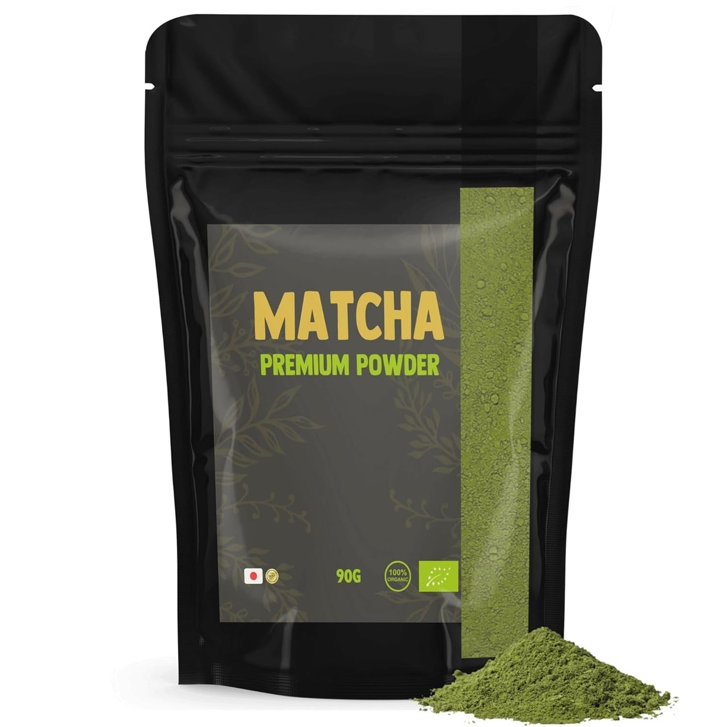 Komplettera Matcha 90 gram ekologiskt - Högsta kvalitet pulveriserat grönt te - Ingen bambuvisp och tråd - Culunary - Nybörjarset - Latte - Visp - Japan - Pulver - Te - Tråd - Påse - Smoothie