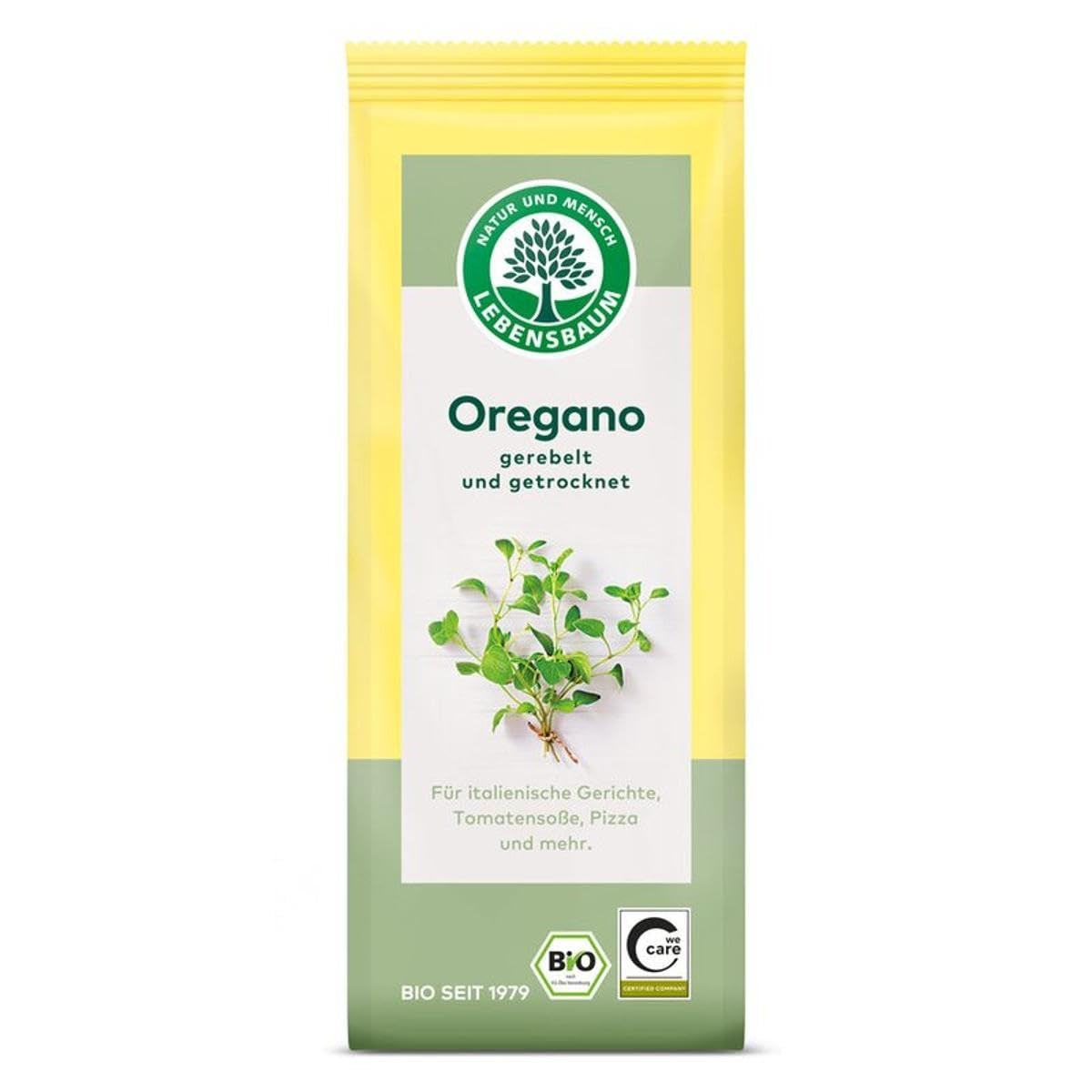 Lebensbaum Oregano, Bio-Gewürz für italienische Gerichte, würzig-herber Gesmack, gerebelt och getretten, 15 g