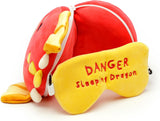 Puckator Relaxeazzz Adoramagics Round Plysch resekudde och drakögonmask - Plysch flygplanssömnmask - Barn och vuxna Flygkudde - Söt sömnmask Resekuddar Naty Shop