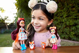 Enchantimals HCF81 - Felicity Fox och hennes lillasyster (ca 15cm och ca 10cm) och 2 djurfigurer, avtagbar kjol och accessoarer, bra present till barn från 3 år och uppåt