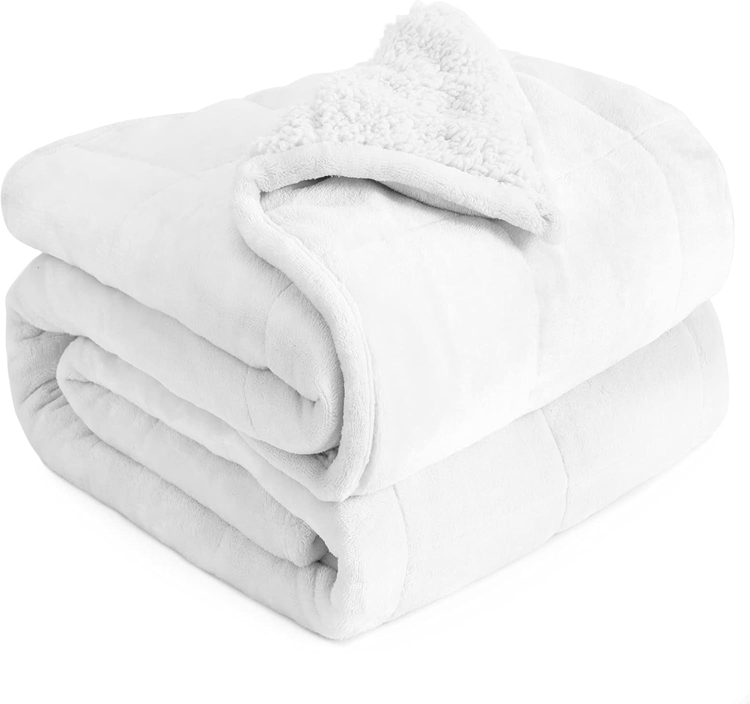 Bomullsblå tyngdfilt 6,8 kg Queen Size flanell Shaggy Sherpa tyngdfilt för vuxna Bekväma tyngdfiltar för lugnande och avkopplande tunga täcken 152,4 X 203,2 Naty Shop Täcken & täcken Snövit 48 X 72 15 Lb
