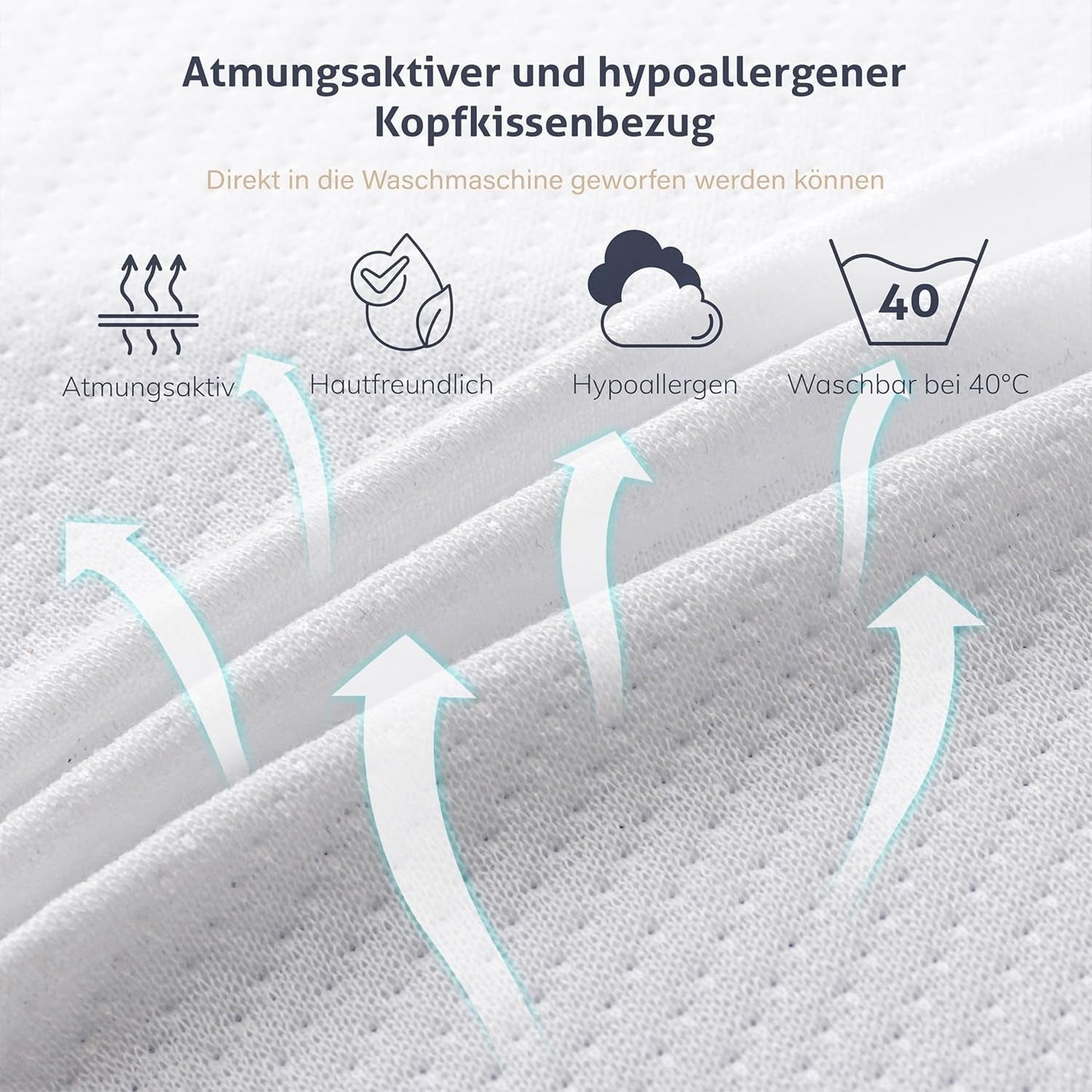EGO HOME Kudde Memory Foam Mjuk Ergonomisk kudde för ryggsömn Side Sleeper Nackstödskudde med andningsbart och tvättbart överdrag, Oeko-Tex Certified, Nackkudde 75X35Cm Perne standard Naty Shop