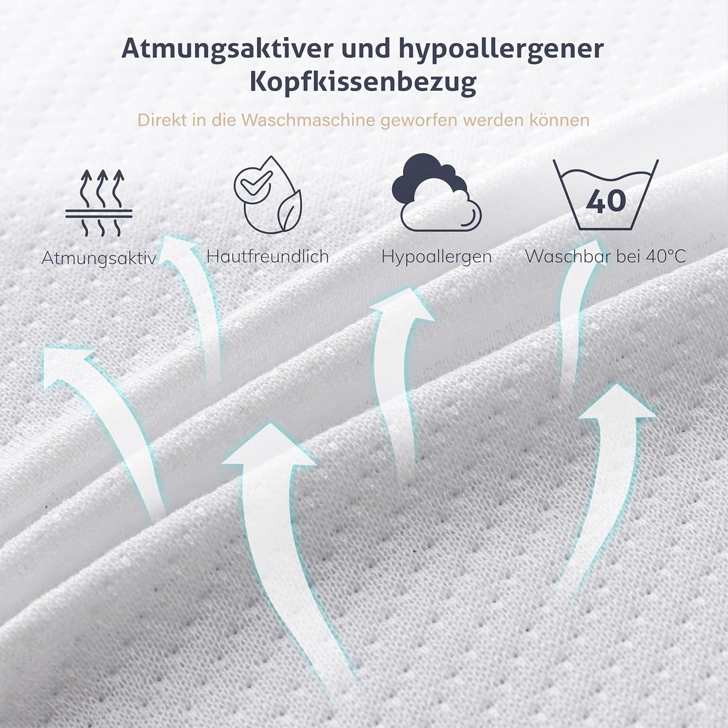 EGO HOME Kudde Memory Foam Mjuk Ergonomisk kudde för ryggsömn Side Sleeper Nackstödskudde med andningsbart och tvättbart överdrag, Oeko-Tex Certified, Nackkudde 75X35Cm Perne standard Naty Shop