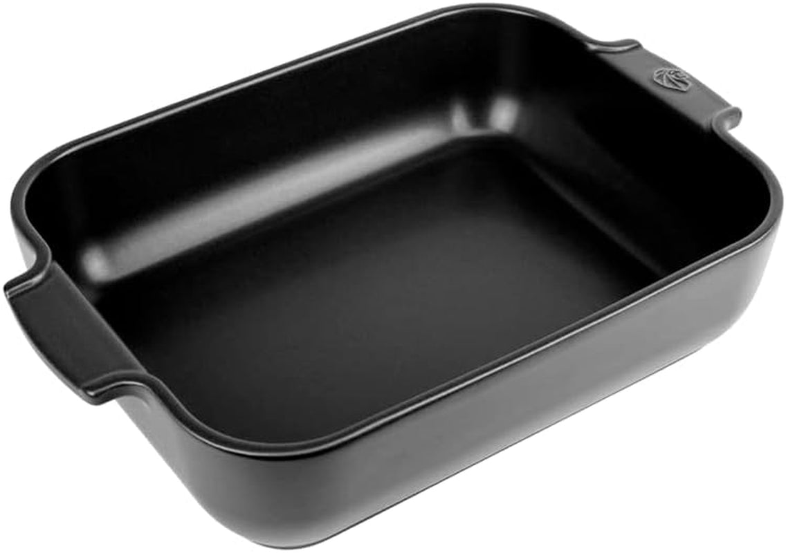 Peugeot Appolia Rechteckige Auflaufform Mit Griffen, Keramik, Schiefer / Grau, 7,2X31X21,7 Cm, Fassungsvermögen: Ca. 2 L, 60060 Bakformar och plåtar Naty Shop Satinschwarz