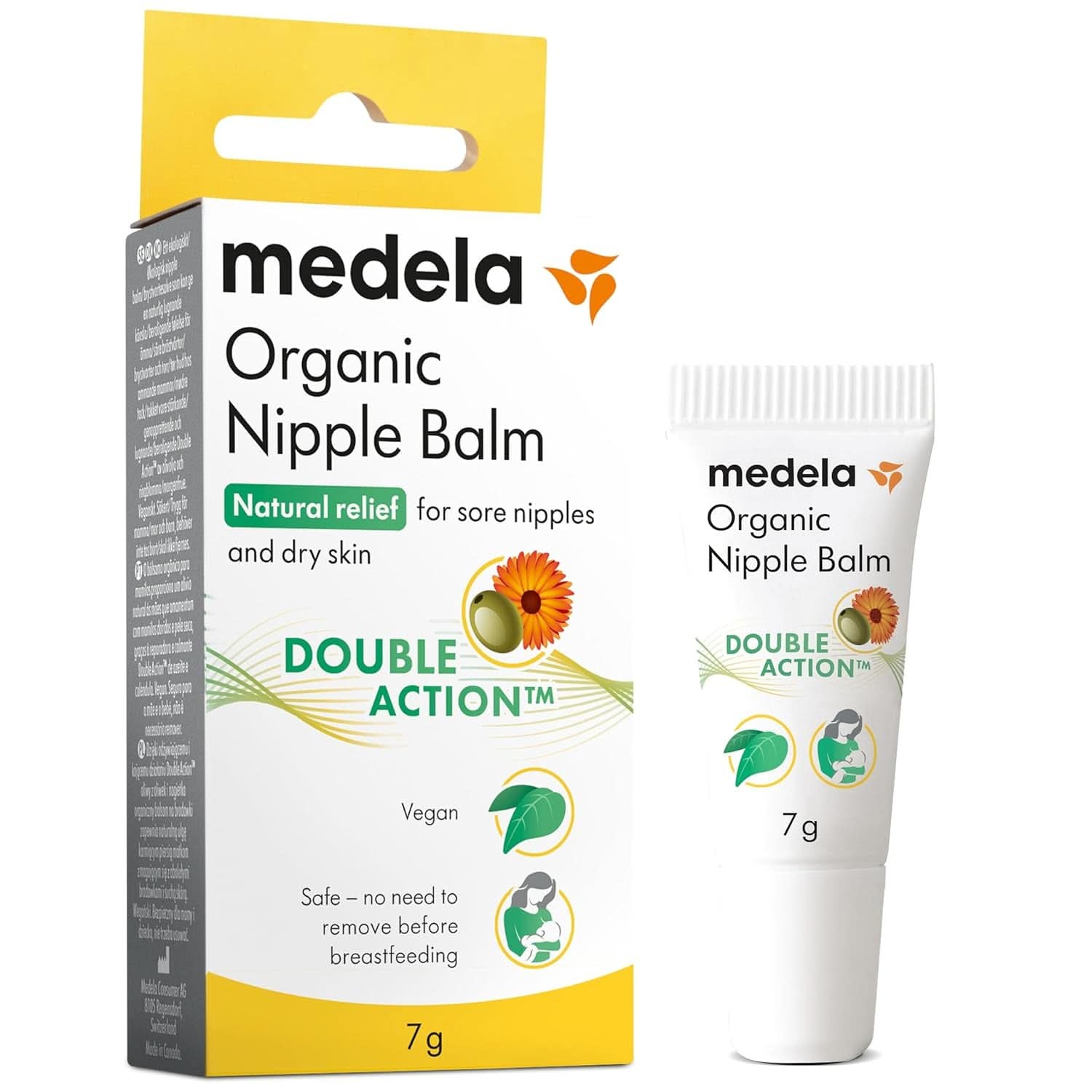 Medela Bio-Brustwarzenbalsm – Beruhigend Und Pflegend Für Stillende Mütter – Hergestellt Aus Naturichen, Sicheren Inhaltsstoffen – Linderung Bei Beanspruchten Brustwarzen – Postpartum Essentials 40 G Tillbehör Mat och amning Baby Naty Shop Bio Brustwarzencreme 7G