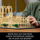 LEGO Architecture Notre-Dame De Paris, Samlarföremål för vuxna, Frankrike Souvenir, Present för kvinnor, män, Globetrotters och alla historieentusiaster, Arkitektonisk modell 21061 Byggset Besuche den LEGO-Store