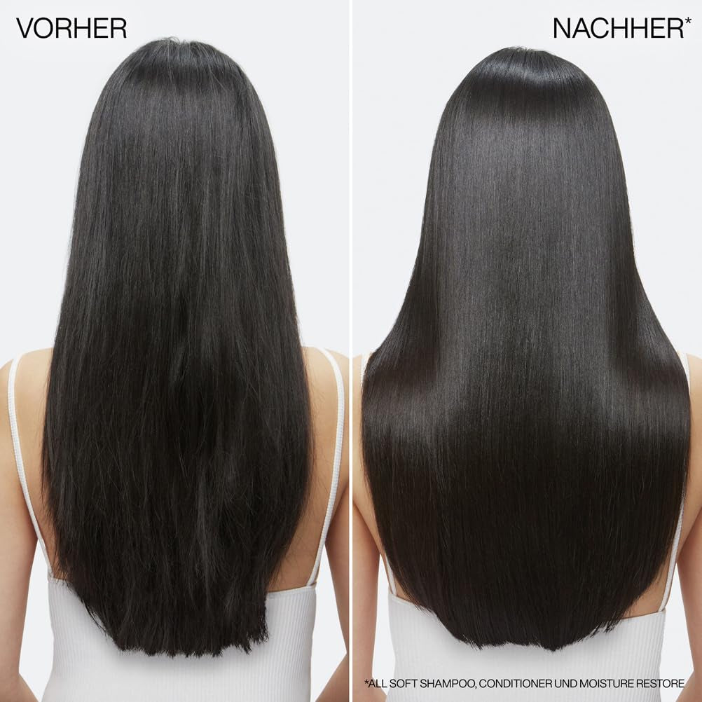 Redken hårmask med hyaluronsyra för torrt hår, anti-frizz och värmeskydd upp till 230°C, All Soft Moisture Restore Leave-In Mask, 1 x 150 ml Naty Shop Hair Mask