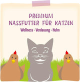 MjAMjAM - Premium våt kattmat - Wellness - Digestive - Kyckling, förpackning om 12 (12 x 125 g), spannmålsfri