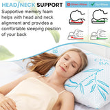 Comfysleep King Size Bamboo Viskos Kudde Kylning Strimlad Memory Foam Justerbar Bamboo Viscose Avtagbart/tvättbart överdrag 2st Naty Shop Standardkuddar