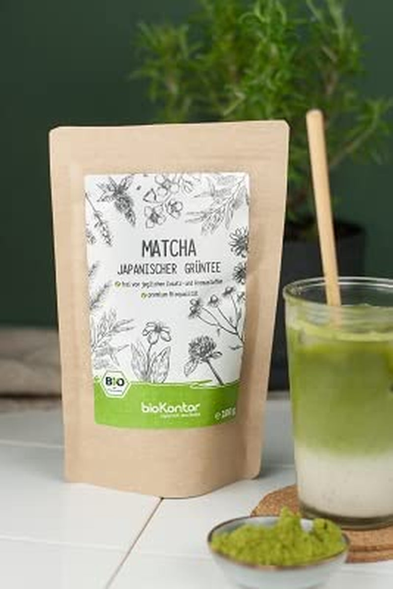 BIO Matcha pulver 200 g I Inga tillsatser - 100% naturligt I Premium japanskt Matcha te I Grönt te pulver från