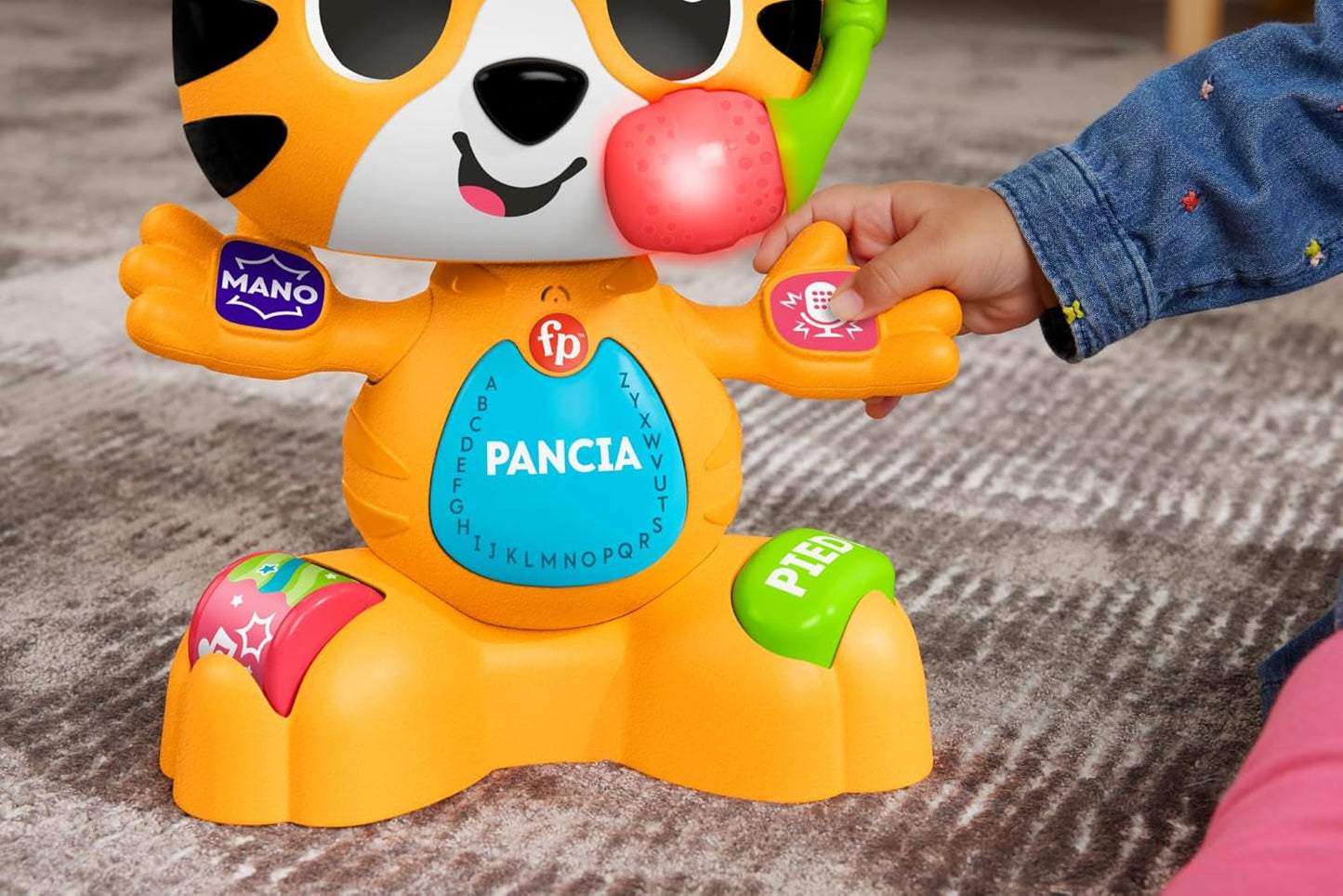 Fisher-Price pedagogisk leksak för baby och småbarn, Beat Bande Learning & Dancing Tiger Justin med ljud och ljus för bebisar från 9 månader, italiensk version, HYL04 Baby Toys Naty Shop