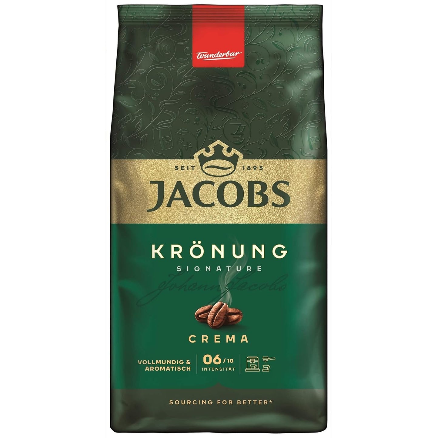 Jacobs Krönung-grädde, hela bönkaffe, förpackning om 4 (4 x 1000 g)
