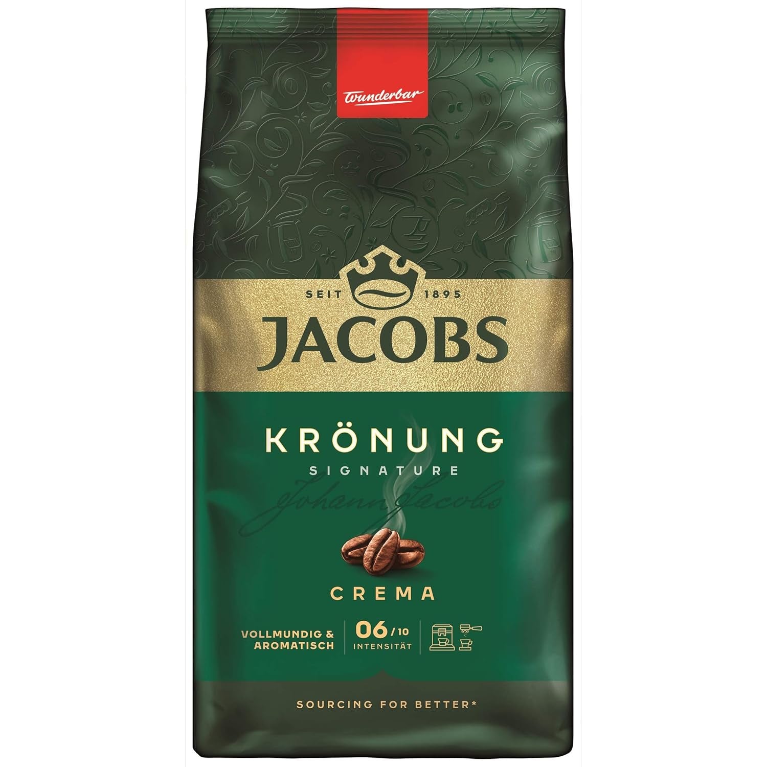 Jacobs Krönung-grädde, hela bönkaffe, förpackning om 4 (4 x 1000 g)
