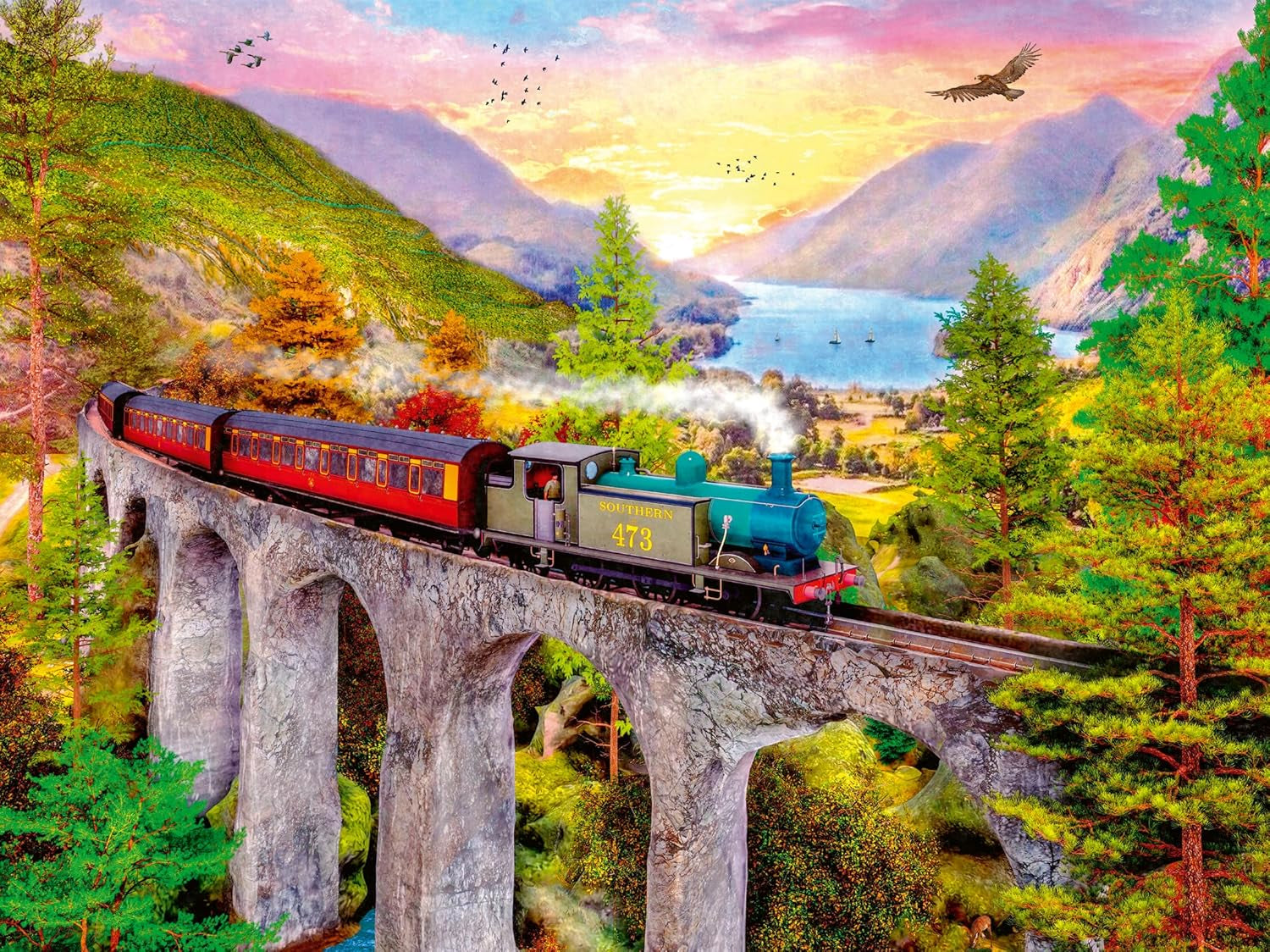 Ravensburger Puzzle 12000795 - Höstens tågresa - 1500 bitars pussel för vuxna och barn över 14 år, Puzzle Naty Shop Standardtitel