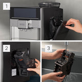 Siemens EQ.6 plus s300 automatisk espressomaskin TE653501DE, för många kaffespecialiteter, mjölkskummare, keramisk kvarn, dubbel kaffefunktion, anti-kalk, automatisk ångrengöring, 1500 W, silver