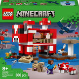 LEGO Minecraft The Mushroom Cow House Videospel Byggnadsleksak Svamp Landmodell med minifigurer Steve och andra karaktärer Leksats för pojkar och flickor 8 år 21270 Byggset Beuche den LEGO-Store