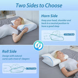 HOMCA nackkudde Ortopedisk kudde 2 i 1 Memory Foam Kudde Nackstödskudde Ergonomisk huvudkudde för rygg-, sido- och buksmärtor 60 X 13/11 X 40 cm Naty Shop Cervikala ortopediska kuddar
