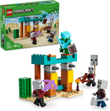 LEGO Minecraft The Illager Desert Patrol videospelset för barn, Outpost Mini Toy och tre minifigurer inklusive plundrare, tjänare och kaktusriddare 21267 Byggset Besuche den LEGO-Store Standardtitel