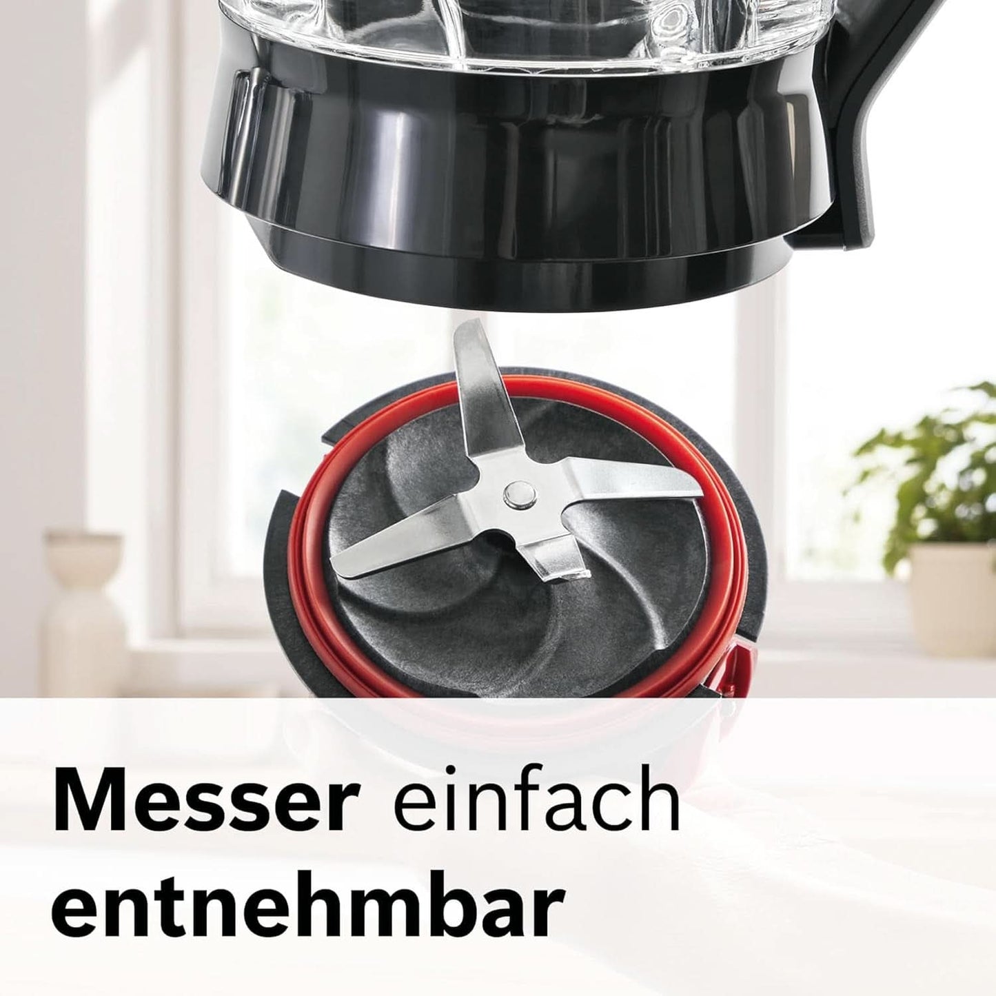 Bosch Standmixer Vitapower Serie 4 MMB6177S, Edelstahl-Klingen Tillverkad i Tyskland, 1,5L Thermosafe Glasbehälter, 0,6L To-Go-Flasche, Stopfer, Universalzerkleinerer, 30 000 U/Min, 1200 W, Silver Kitchen Naty Shop