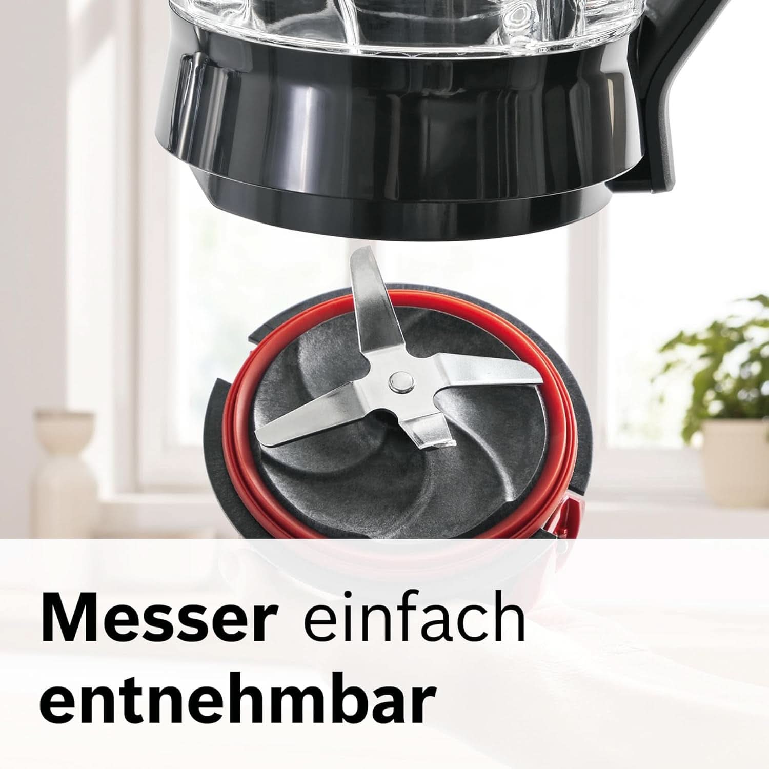 Bosch Standmixer Vitapower Serie 4 MMB6177S, Edelstahl-Klingen Tillverkad i Tyskland, 1,5L Thermosafe Glasbehälter, 0,6L To-Go-Flasche, Stopfer, Universalzerkleinerer, 30 000 U/Min, 1200 W, Silver Kitchen Naty Shop