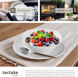 tectake® 12-personers servisset, 100-delat porslinsservis, inklusive 12 tallrikar, 12 desserttallrikar, 12 middagstallrikar, 12 koppar, 12 spannmålsskålar, salladsskål, mjölkkanna, sockerskål