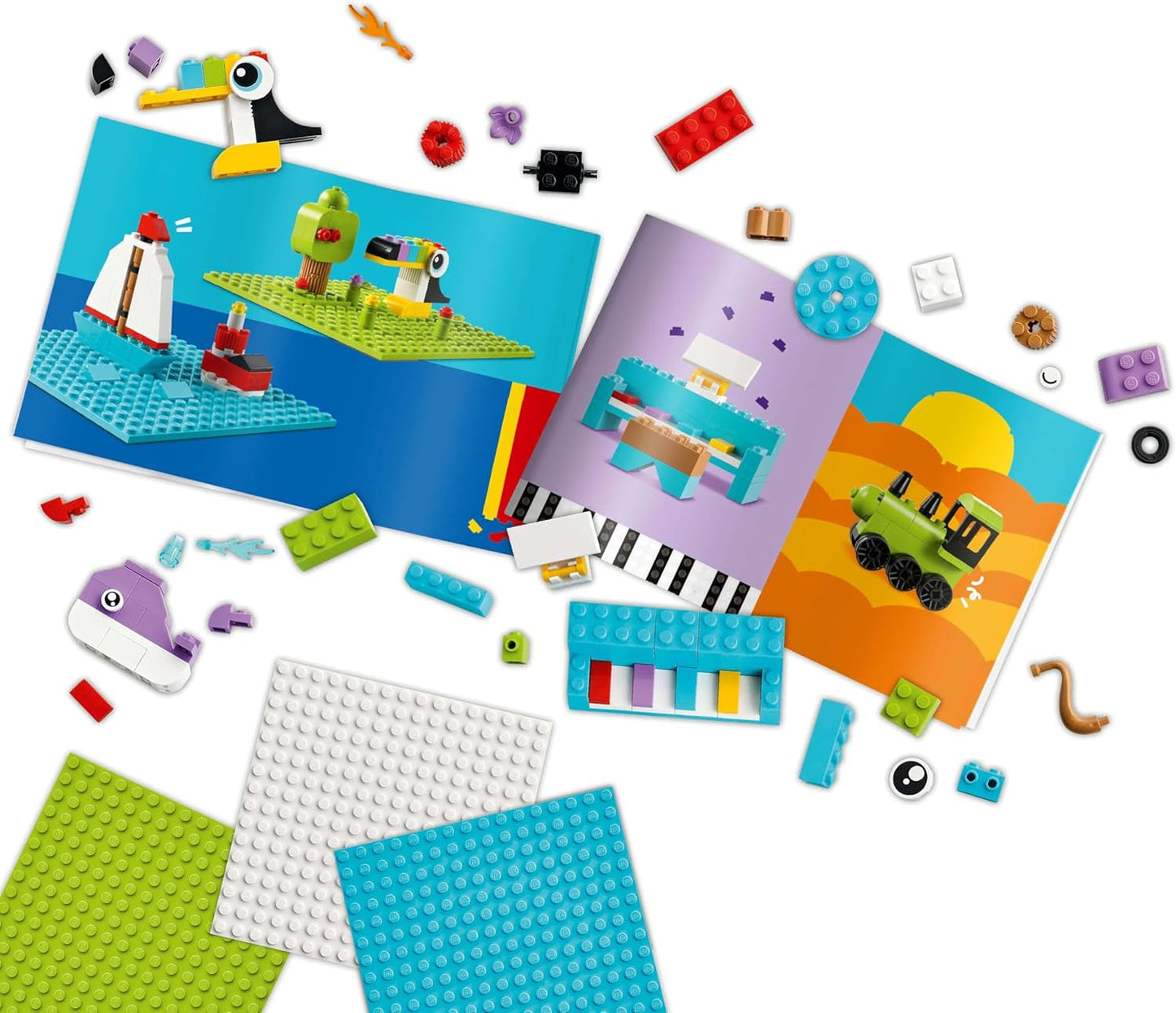 LEGO Classic kreativt set för att bygga och leka - set med färgade klossar - bygg ett hus, en hund, en rolig bil, ett pianoklaviatur och en regnbåge - pysselset för pojkar och flickor från 5 år Byggset Besuche den LEGO-Store