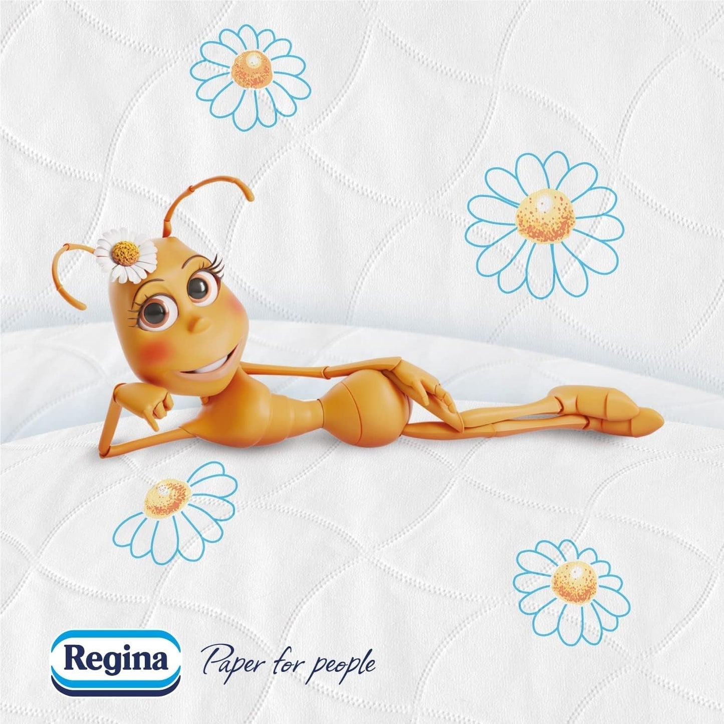 Regina Cartacamomilla - 8 rullar toalettpapper, 300 fluffiga ark, 3 lager, mjukt och fast, återvinningsbart pappersförpackning