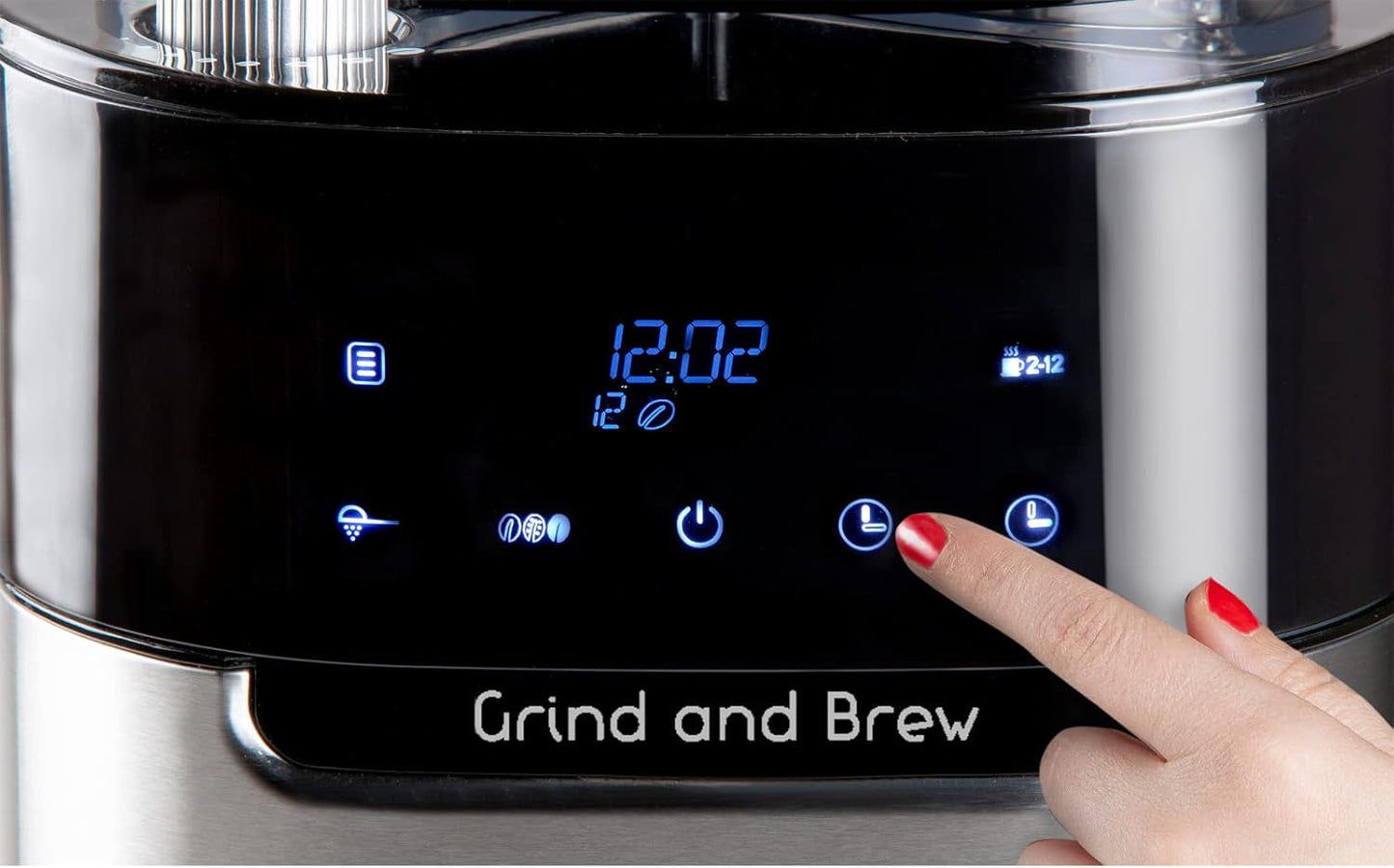 DOMO DO721K "Grind and Brew" espressomaskin - Bean-to-Cup-funktion - LCD-display - För malet kaffe eller hela bönor - 1,5 L