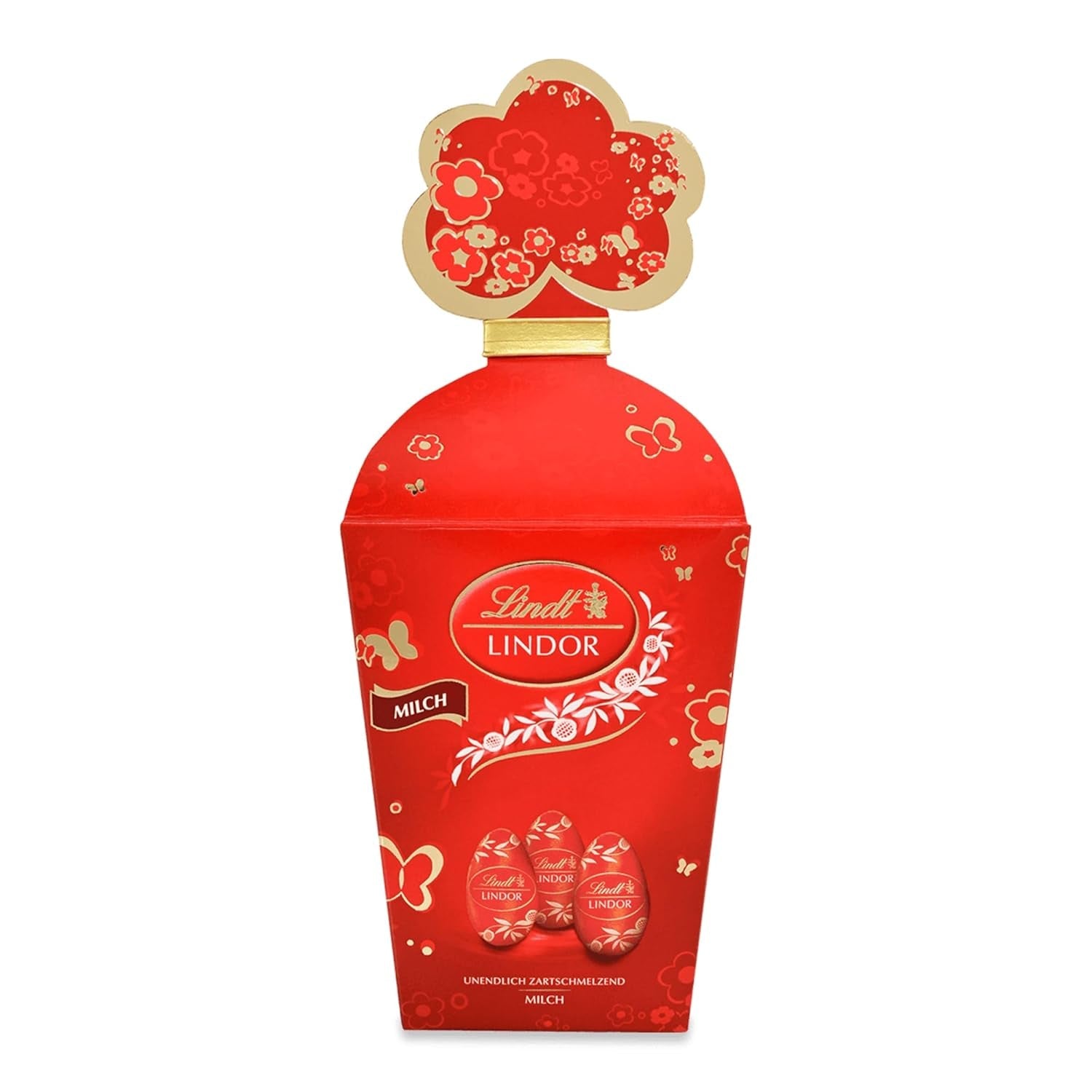 Påskmix Lindt Choklad LINDOR | Kartong 144g | LINDOR-ägg som smälter i munnen i tre varianter: Mjölkchoklad, Mörk choklad, Hasselnöt | Påskchoklad | Gåva av choklad | 1 förpackning