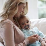 NUK Space Babynapp 6-18 månader, extra stora öppningar för känslig hud, BPA-fritt silikon, zebramönster, 2-pack