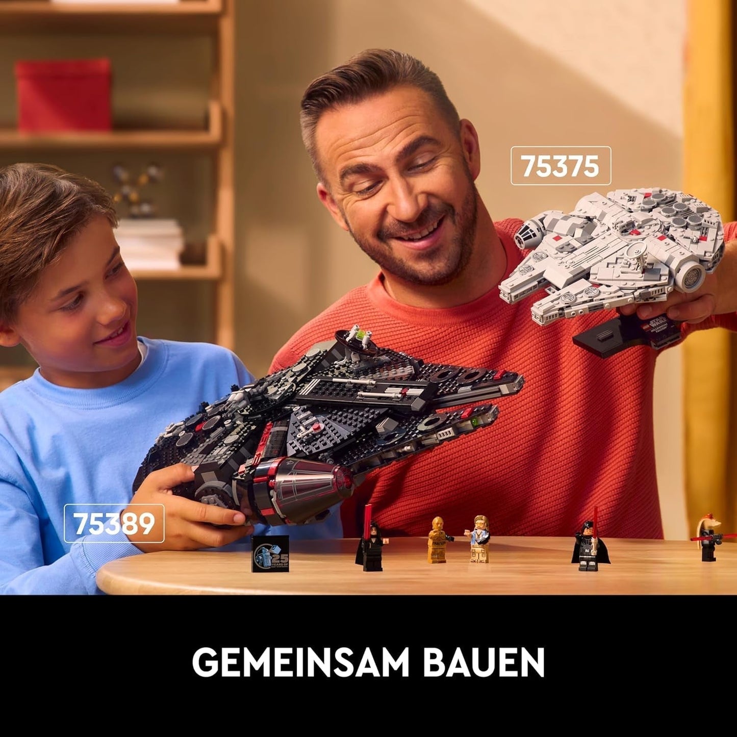 LEGO Star Wars Millennium Falcon 25-årsjubileumsset för vuxna Byggbart skepp A New Hope Samlarobjekt Rymdskeppsmodellsats Presenter för män kvinnor 75375 Byggset Besuche den LEGO-Store