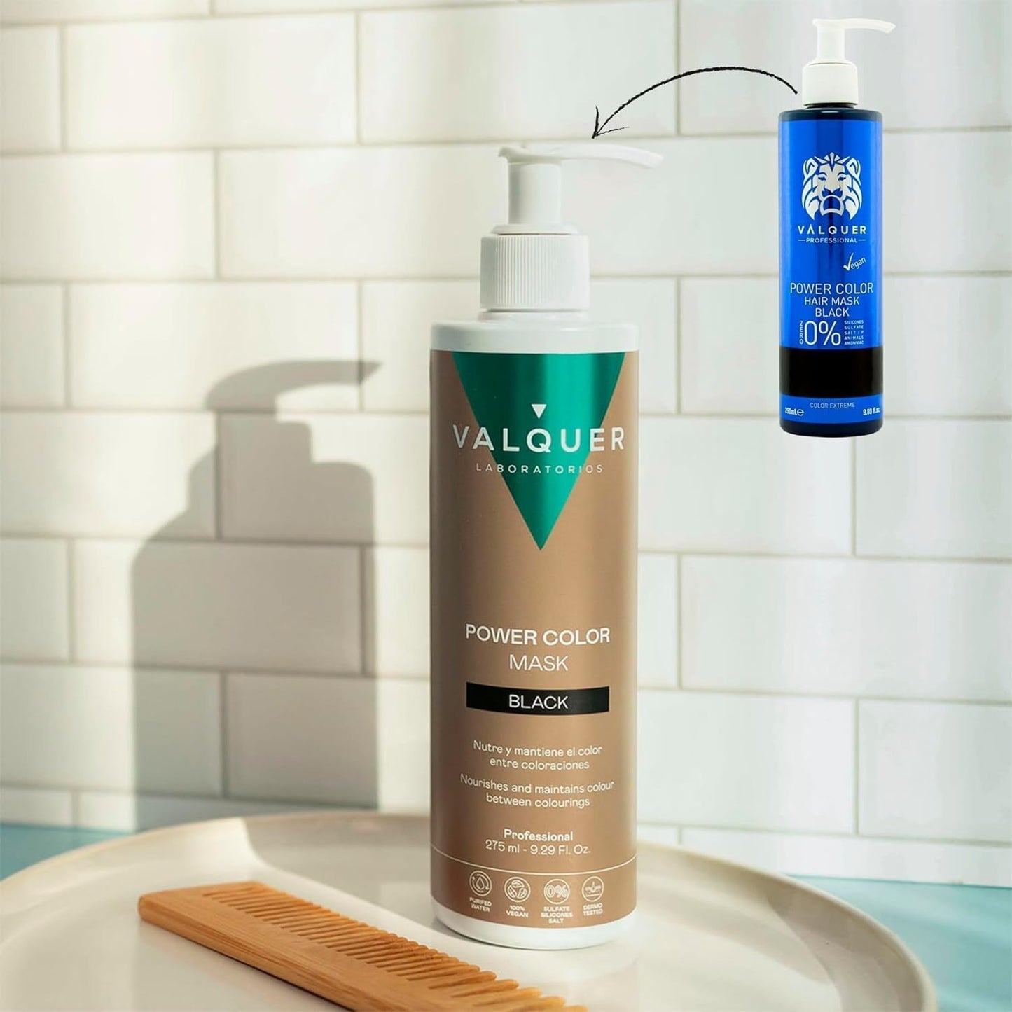 Valquer Power Color Mask vegansk och silikonfri formulering Ger hårfärg 290 ml svart Hårmask Naty Shop