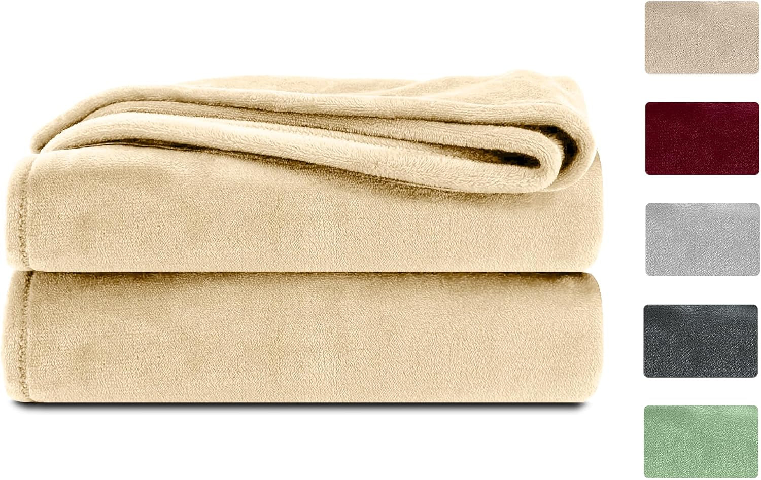 Komfortec fluffig filt, bekväm filt, fleecefilt, Oeko-Tex certifierad, supermjuk, 150X200 Cm, 260 G/M², beige Sängar och filtar Besuche den Komfortec-Store Sandbeige 220 X 240 Cm
