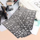 JMEOWIO Nail Stamping Stencils Halloween 6 Stück Nagelstempel Stencils Nail Art Dekoration Nageldesign Zubehör Böse Gruselige Kürbis-Geisterhexe