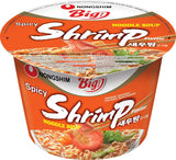 Nong Shim Instant Nudlar med räkor, stor skål - Koreansk Ramen Soppa - Snabb förberedelse - 115 g (1 förpackning)