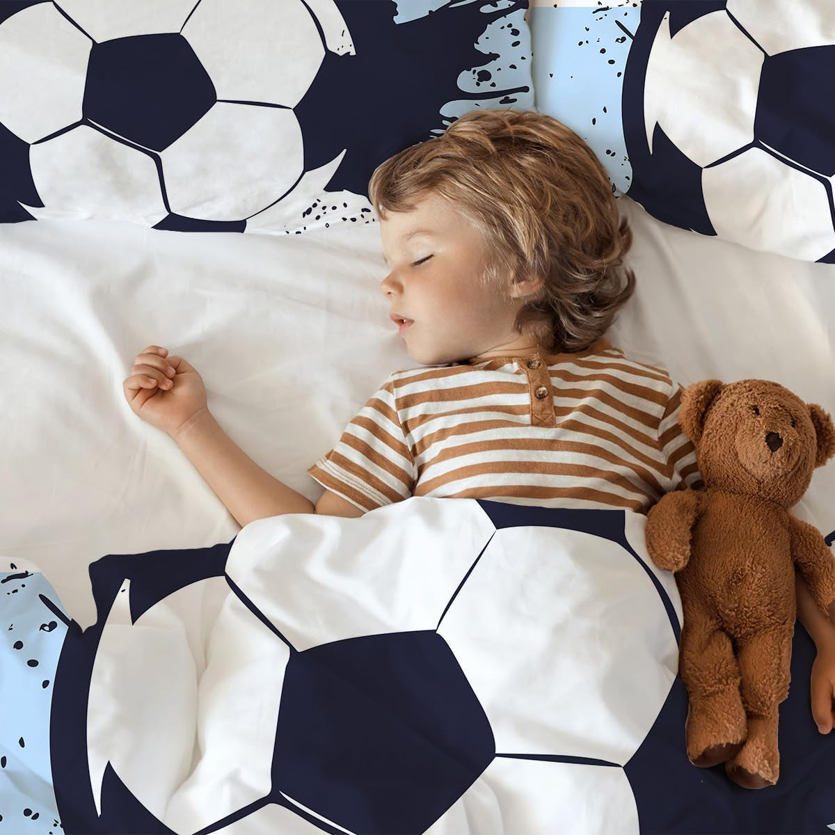 Sängkläder för pojkar, fotboll, mikrofiber polyester Sängkläder - barn Naty Shop