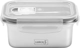 Lurch 240895 Lunchbox Högkvalitativt rostfritt stål Säkerhets-/förvaringslåda med BPA-fritt plastlock 2000ml klara matförvaringslådor Naty Shop 500ml