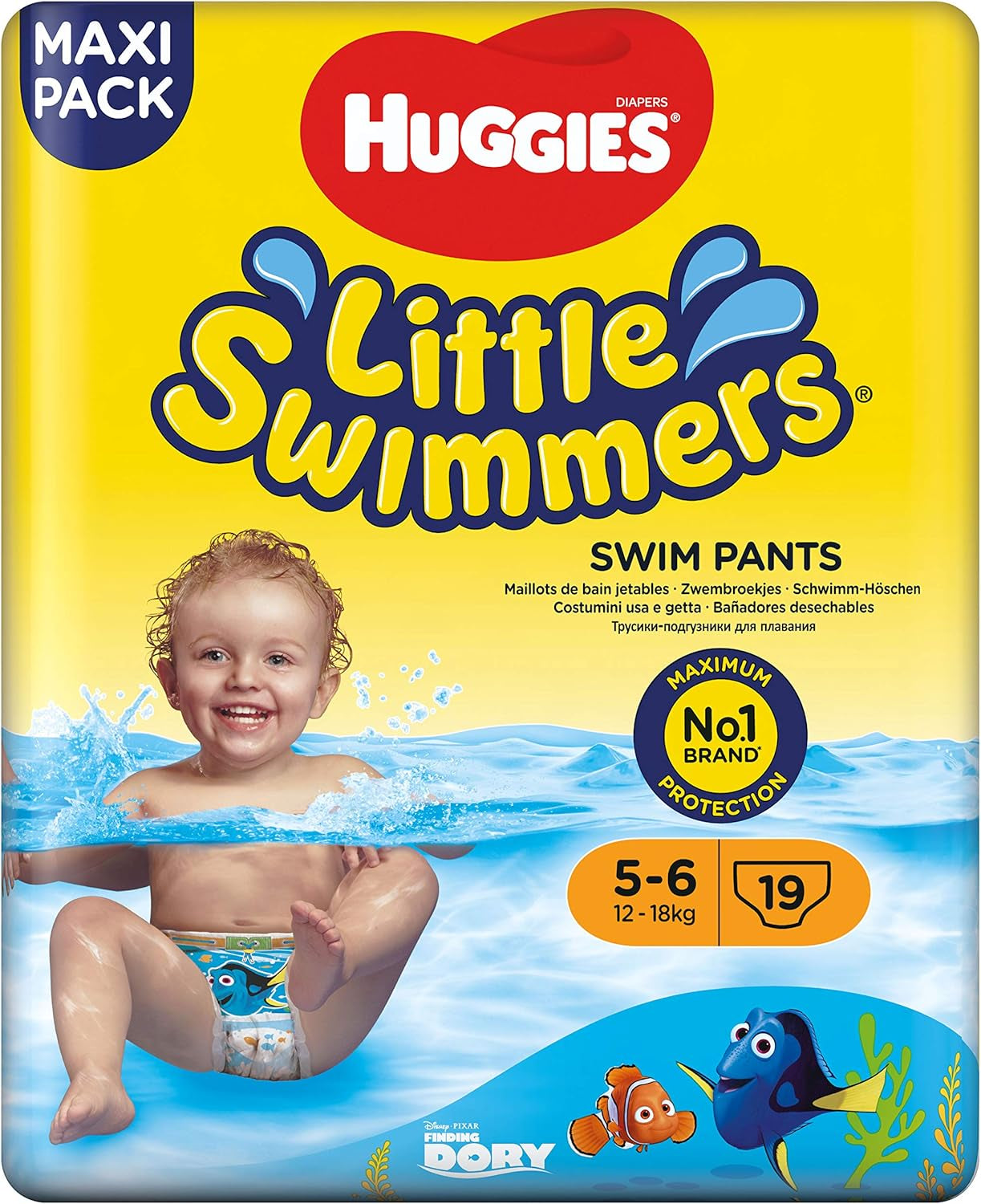 Huggies Little Swimmers storlek 5/6 simblöjor (12-18 kg), 1 förpackning med 19 stycken