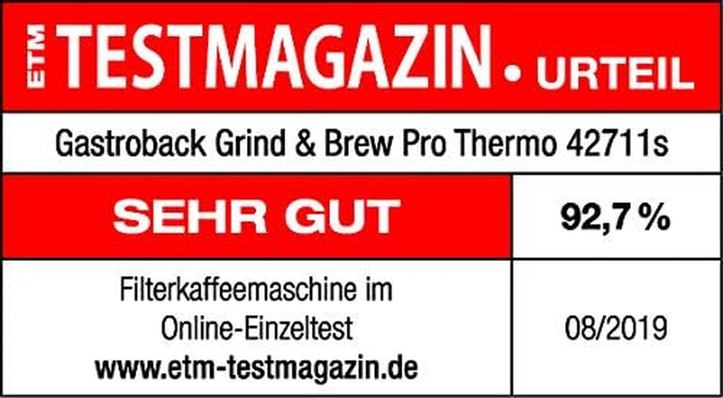 GASTROBACK Grind & Brew Pro termisk espressomaskin, silver, svart