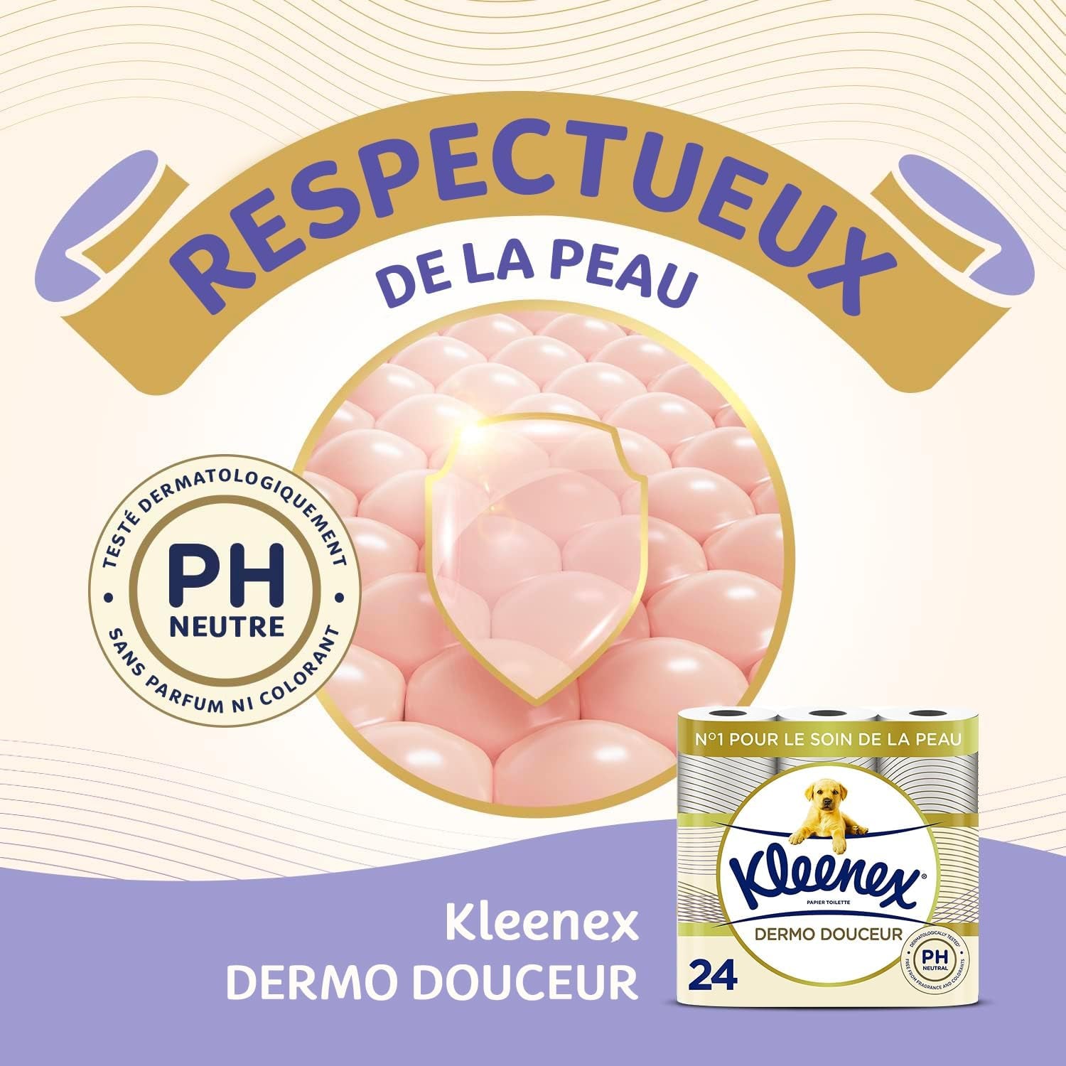 KLEENEX Dermo Douceur 4230420 Toalettpapper, 24 rullar (4 X 6 rullar) vitt, 24 Unité (Lot Of 6)