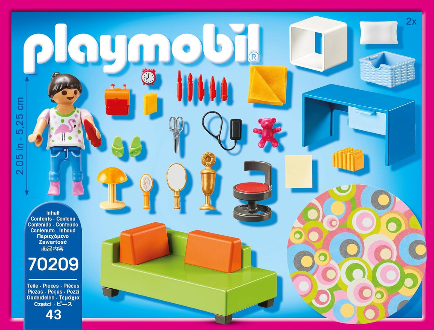 PLAYMOBIL dockskåp 70209 Ungdomsrum med tjejfigur och tillbehör, från 4 år Dollhouses Naty Shop