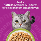 Whiskas Senior 7+ våtfoder blandat urval i sås, 48 ​​dospåsar, 12x85 g (paket med 4) - våtfoder av hög kvalitet för katter från 7 år och äldre