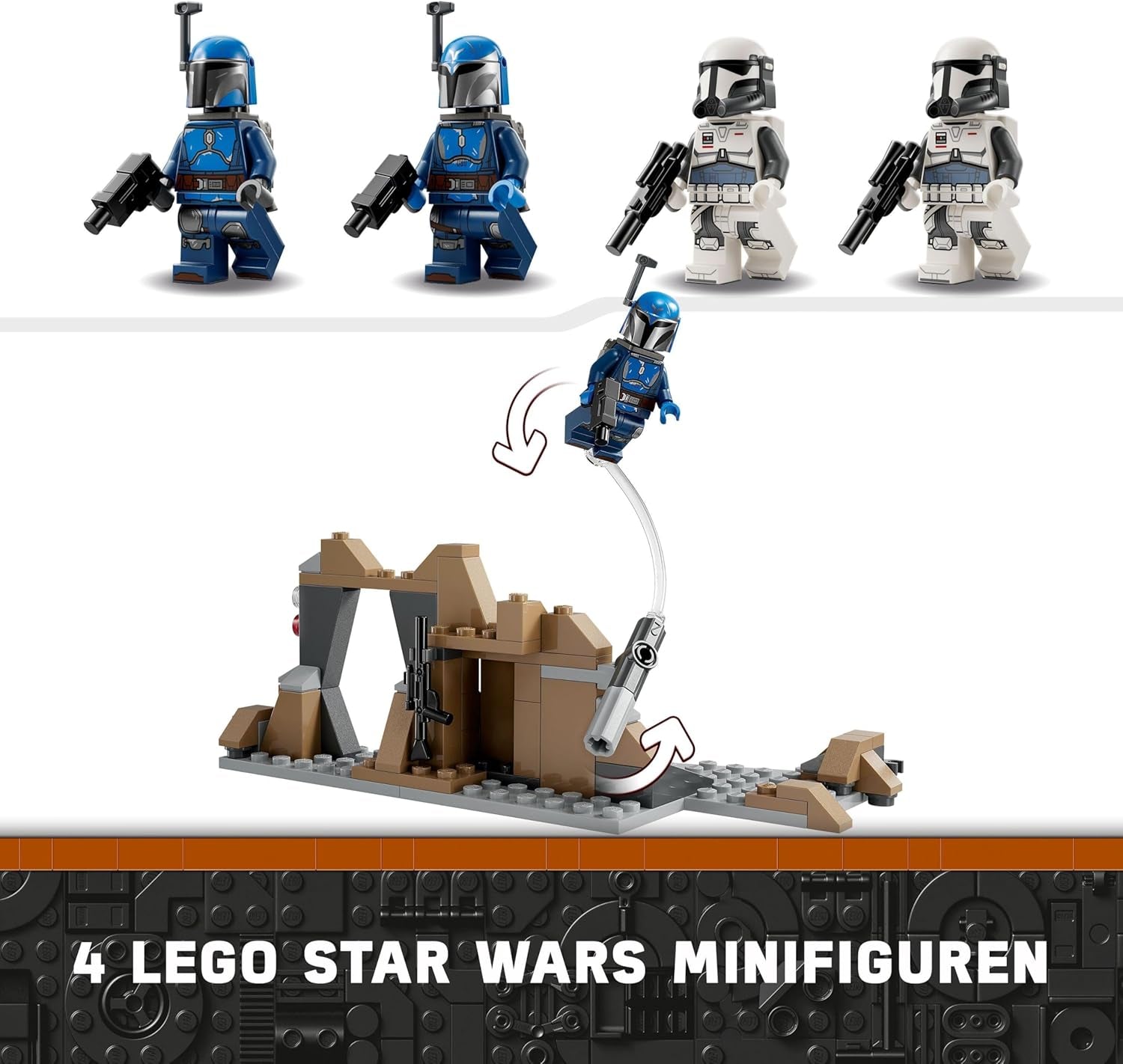 LEGO Star Wars: Mandalorian Ambush on Mandalore Battle Pack, äventyrsbyggande leksak för barn, Collectible Action Set, presentidé för pojkar och flickor 75373 Byggset Besuche den LEGO-Store